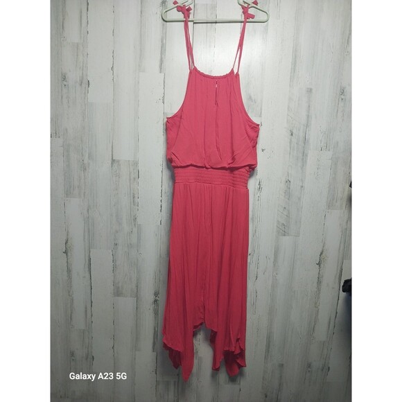 NWT Maurices Red Summer Handkerchief Gauze Dress Size Large - Picture 1 of 8